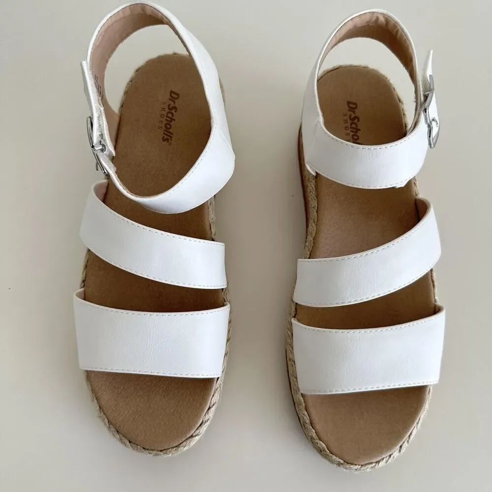 Dr. Scholls Shoes Womens 9.5 Ellie Platform Sandals Wedge Ankle Strap Espadrille